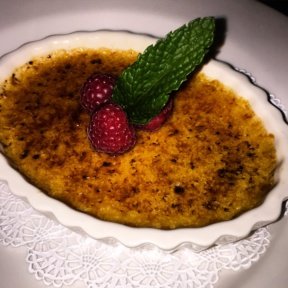 Gluten-free creme brulee from Belgian Beer Cafe